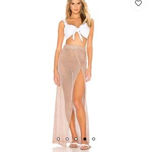 Revolve Superdown Keva Wrap Maxi Skirt Bronze Coverup
